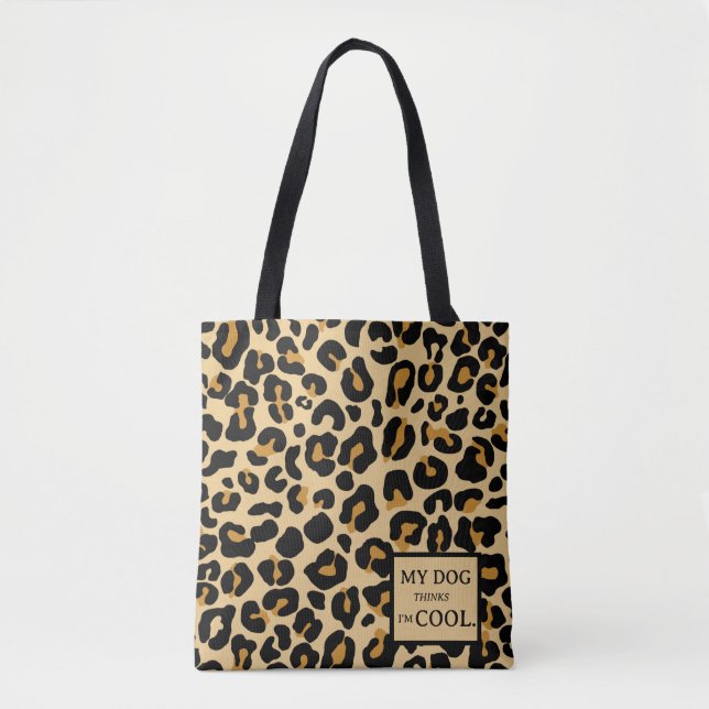 Leopard Classic Modern Cheetah Trendy Dog Custom Tote Bag (Front)