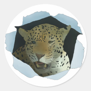 Leopard   classic round sticker