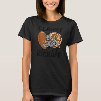 Leopard Classy Until Kick Off Football Mum Game Da T-Shirt