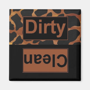Leopard Clean Dirty Dishwasher Magnet