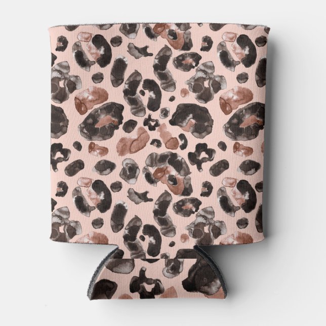 Leopard coat, animal skin seamless pattern. can cooler (Front)