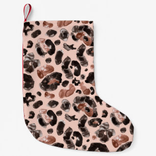 Leopard coat, animal skin seamless pattern. small christmas stocking