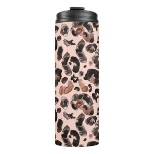 Leopard coat, animal skin seamless pattern. thermal tumbler