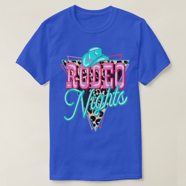 Leopard Cowboy Hat Rodeo Nights Western Country Co T-Shirt (Design Front)