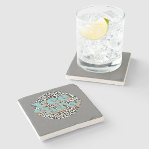 Leopard Cowboy Yeehaw Hold Your Horses Western Cow Stone Coaster