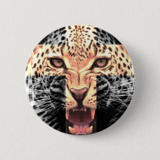 Leopard Cross Hipster 6 Cm Round Badge