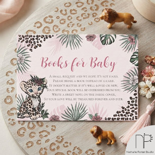 Leopard Cub Pink Safari Books for Baby Enclosure Card
