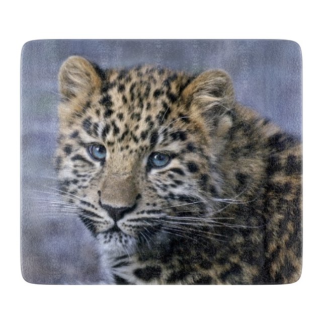 Leopard Cub Rectangular Cutting Board (Front)