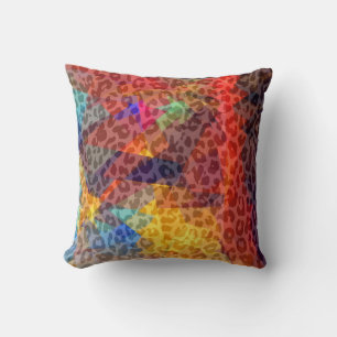 Leopard Cubism Abstract Art Geometric Pattern Cushion