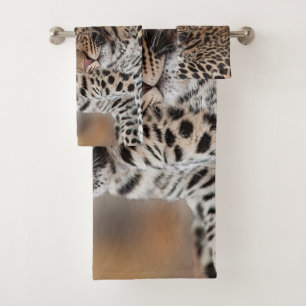 Leopard cubs bath towel set