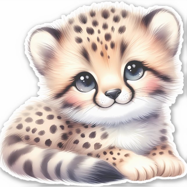 Leopard Custom Cut Scrapbooking Sticker (Front)