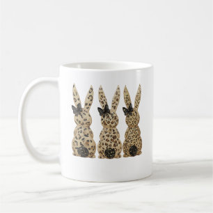 Leopard Cute Bunny Bow Funny Christian Easter Day  Coffee Mug