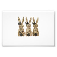Leopard Cute Bunny Bow Funny Christian Easter Day 
