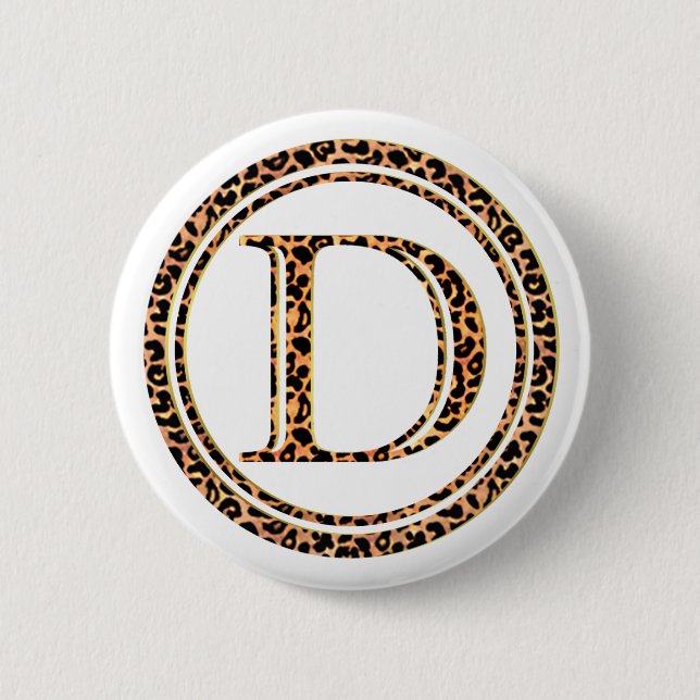 leopard D 6 Cm Round Badge (Front)