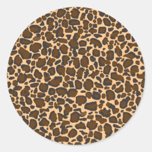 leopard design classic round sticker