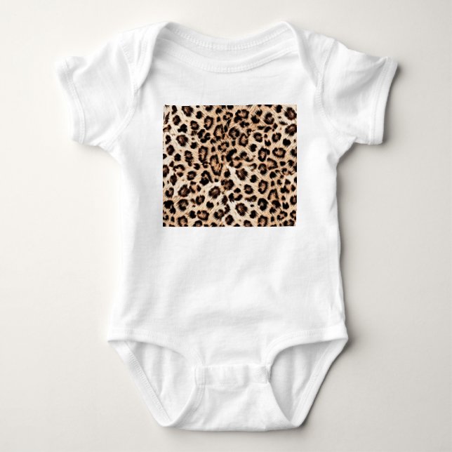 Leopard Design Pattern: Wild Elegance. Baby Bodysuit (Front)