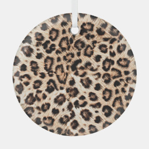 Leopard Design Pattern: Wild Elegance. Glass Tree Decoration