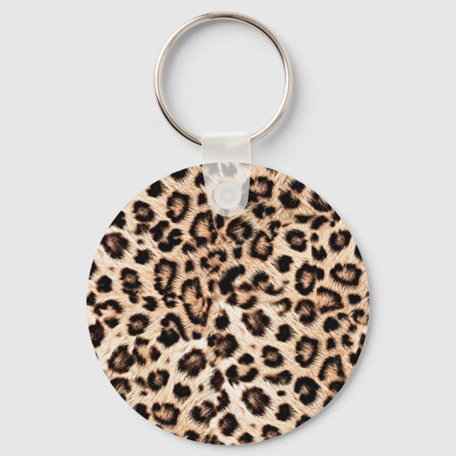 Leopard Design Pattern: Wild Elegance. Key Ring (Front)