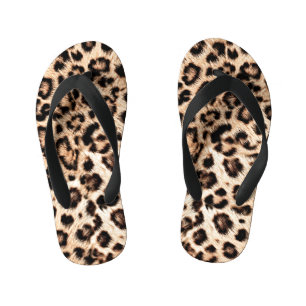 Leopard Design Pattern: Wild Elegance. Kid's Flip Flops