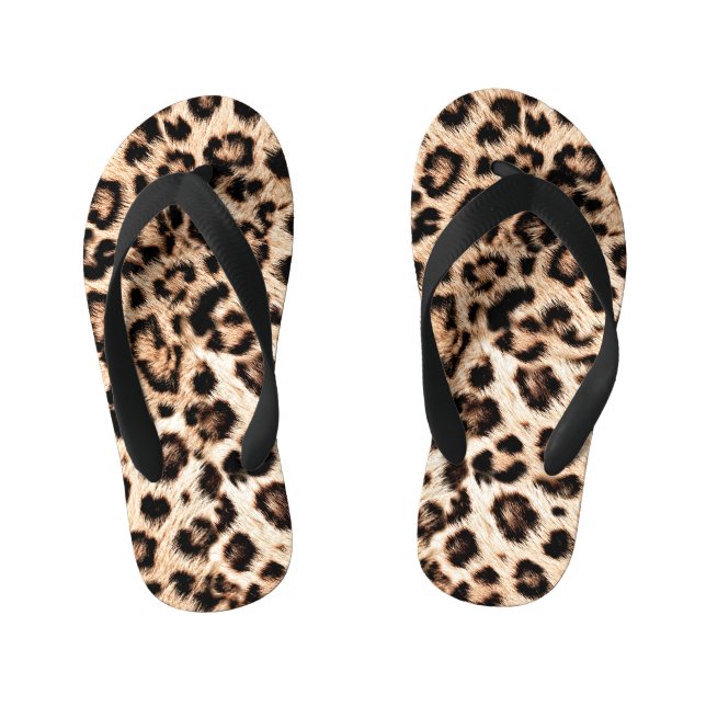 Leopard Design Pattern: Wild Elegance. Kid's Flip Flops (Footbed)