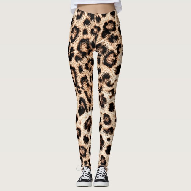 Leopard Design Pattern: Wild Elegance. Leggings (Front)