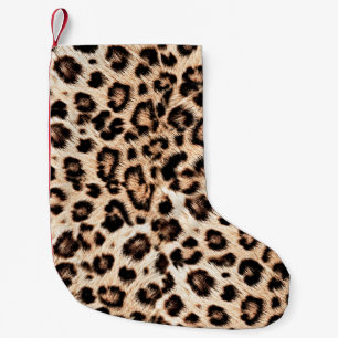 Leopard Design Pattern: Wild Elegance. Small Christmas Stocking