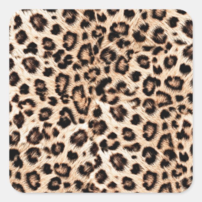 Leopard Design Pattern: Wild Elegance. Square Sticker (Front)
