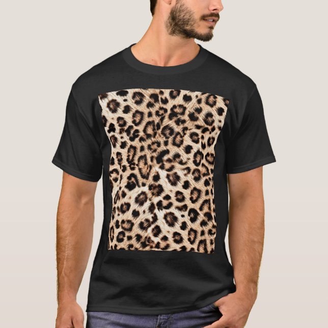 Leopard Design Pattern: Wild Elegance. T-Shirt (Front)