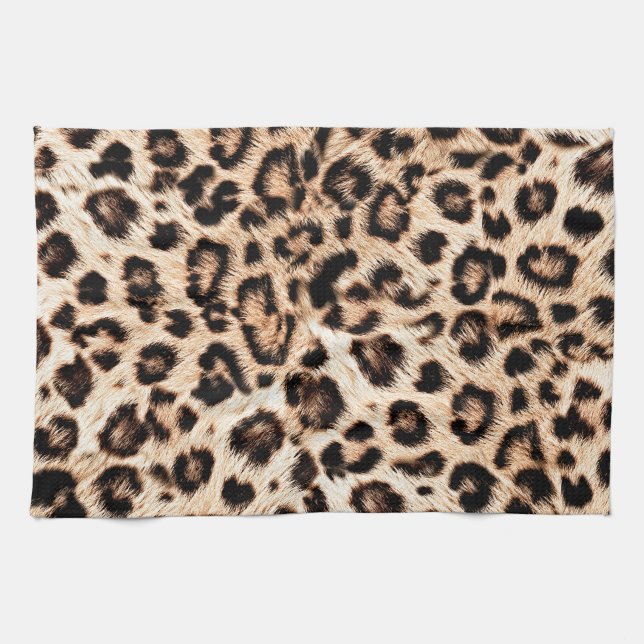 Leopard Design Pattern: Wild Elegance. Tea Towel (Horizontal)