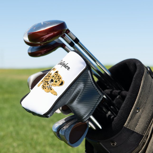 Leopard Design Personalised Golf Head Cover (In Situ)