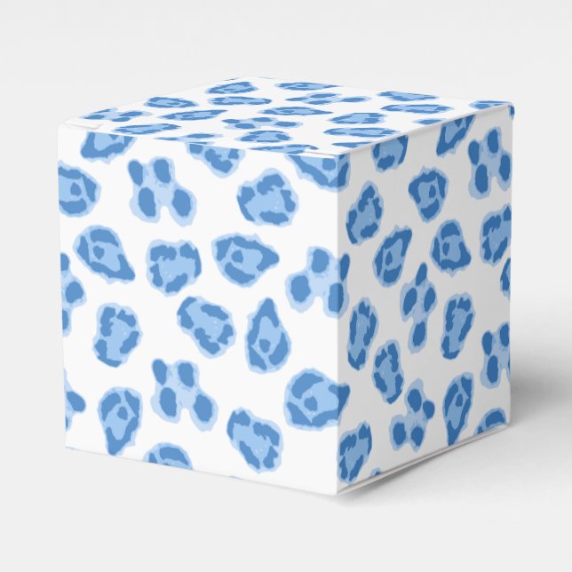 Leopard Dot in Blue Porcelain Favour Box (Front Side)