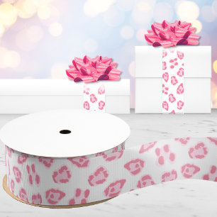 Leopard Dot in Pink Grosgrain Ribbon