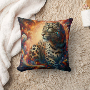 Leopard Dream: Artful Jungle Escape Cushion