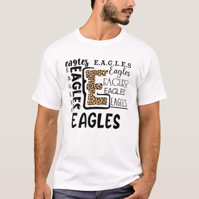 Leopard Eagles Typographies Football Sport T-Shirt (Front)