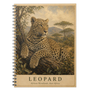 Leopard East African Woodlands VINTAGE Notebook