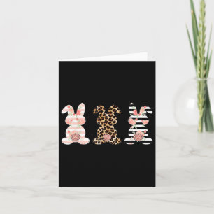 Leopard Easter Bunny Rabbit Trio Cute Easter  Card
