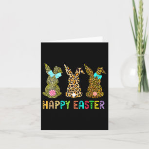 Leopard Easter Bunny Rabbit Trio Cute Easter Day Card