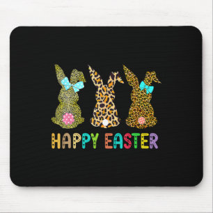 Leopard Easter Bunny Rabbit Trio Cute Easter Day  Mouse Mat