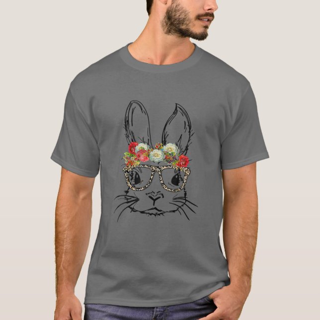 Leopard Easter Bunny Rabbit Trio Cute Easter T-Shirt (Front)