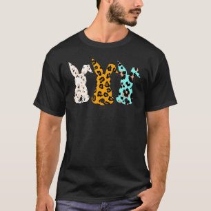 Leopard Easter Bunny Rabbit Trio Cute Happy Easter T-Shirt