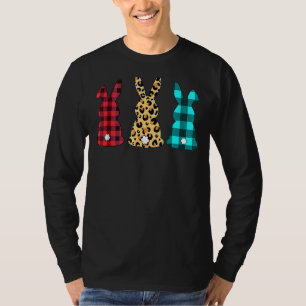 Leopard Easter Eggs Bunny Rabbit Trio Cute Womens T-Shirt