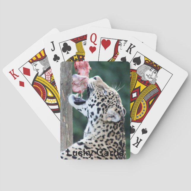 Leopard Eating Playing Cards (Back)