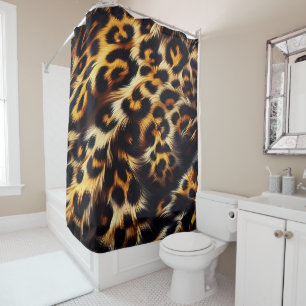 Leopard Elegance: A Duvet That Steals the Show Shower Curtain