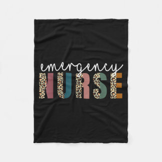 Leopard Emergency Nurse ER Trauma Emergency Fleece Blanket