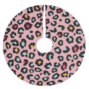 Leopard Exotic: Colourful Seamless Fun. Brushed Polyester Tree Skirt