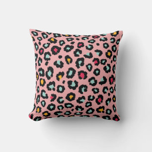 Leopard Exotic: Colourful Seamless Fun. Cushion
