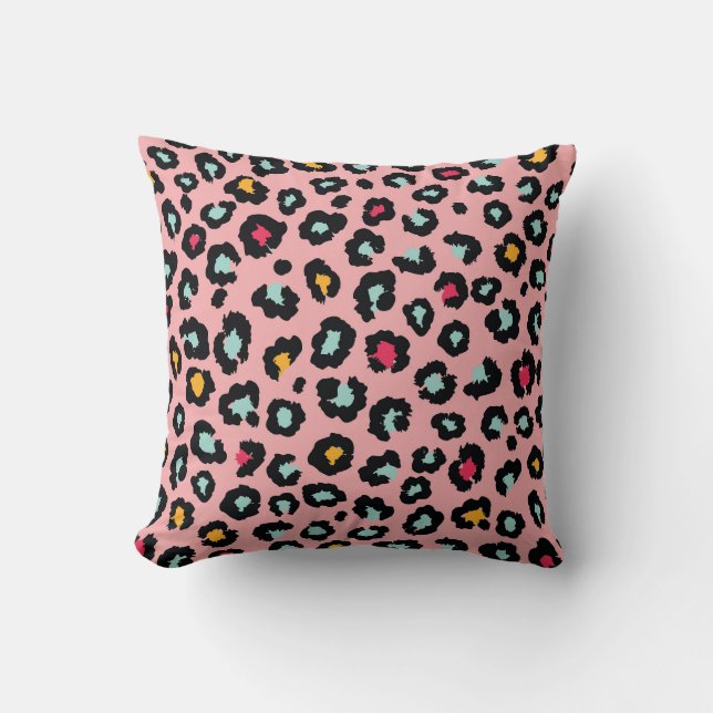 Leopard Exotic: Colourful Seamless Fun. Cushion (Front)