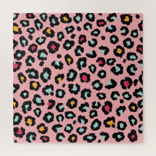 Leopard Exotic: Colourful Seamless Fun. Jigsaw Puzzle