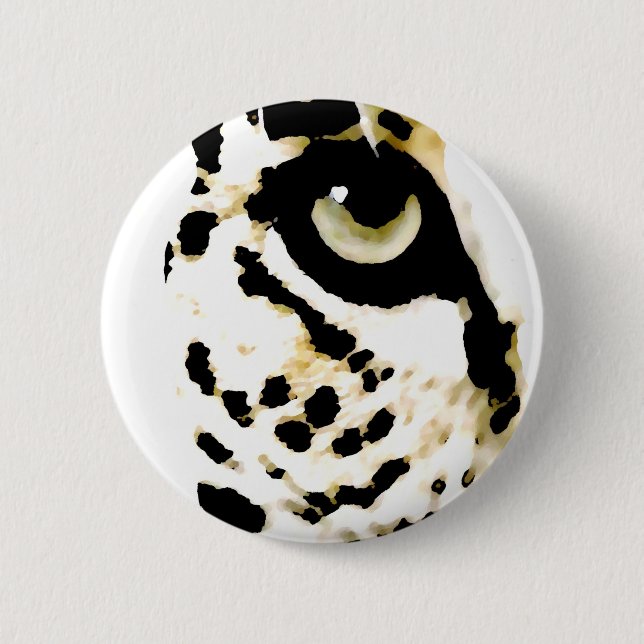 Leopard Eye 6 Cm Round Badge (Front)