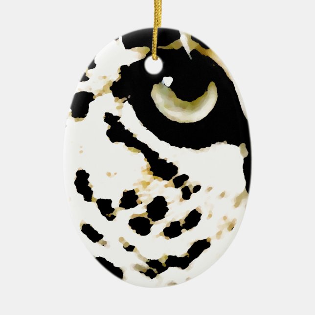 Leopard Eye Ceramic Tree Decoration (Front)